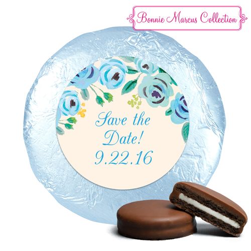 Here's Something Blue Save the Date Milk Chocolate Covered Oreo Assembled