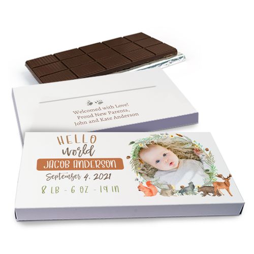 Deluxe Personalized Hello World Chocolate Bar in Gift Box (3oz Bar)
