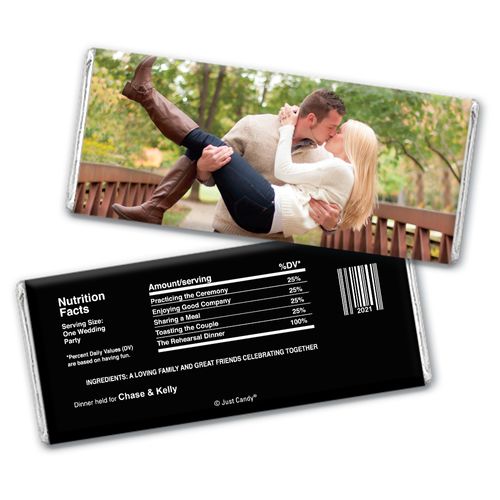 All About The Rehearsal Dinner Favor Personalized Candy Bar - Wrapper Only