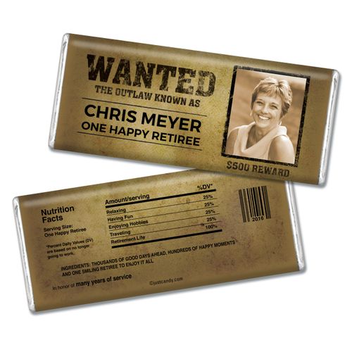 Personalized Retirement Chocolate Bar & Wrapper