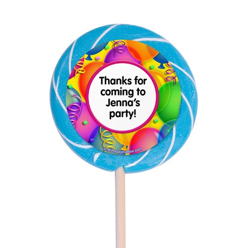 Balloon Bash Personalized 3" Lollipops (12 Pack)