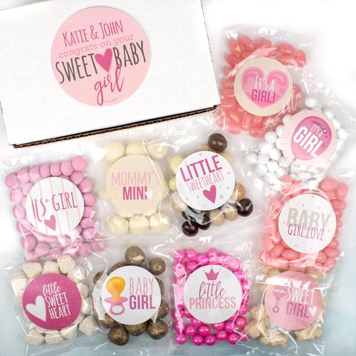 Personalized Baby Candy Care Package Gift Box - Sweet Baby Girl