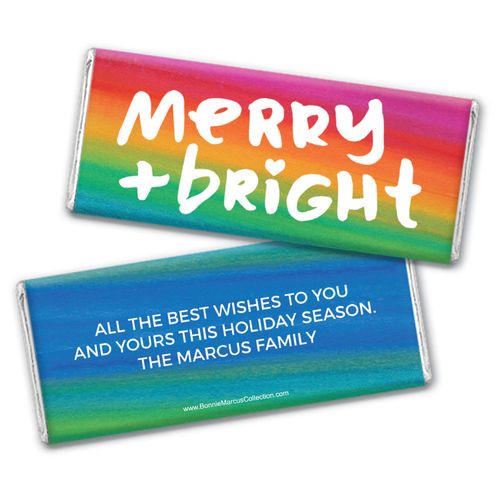 Personalized Bonnie Marcus Merry & Bright Christmas Chocolate Bar & Wrapper