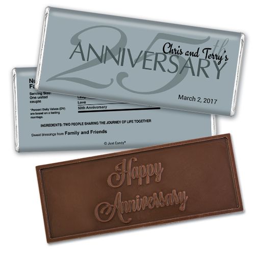 Simple AnniversaryEmbossed Happy Anniversary Bar Personalized Embossed Chocolate Bar Assembled