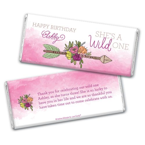 Personalized Birthday She's a Wild One Chocolate Bar Wrappers