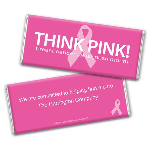 Personalized Bonnie Marcus Chocolate Bar Wrappers Only - Breast Cancer Awareness Simply Pink
