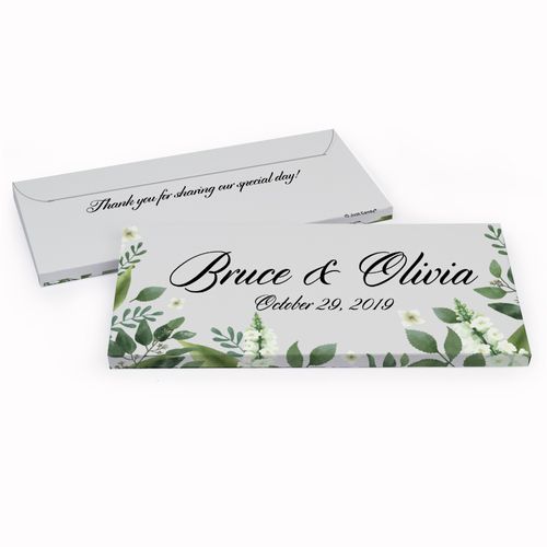 Deluxe Personalized Botanical Garden Wedding Hershey's Chocolate Bar in Gift Box