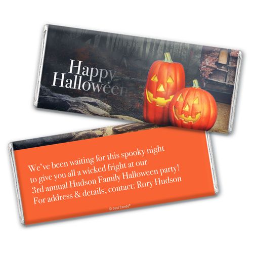 Personalized Halloween Ghostly Greetings Chocolate Bar & Wrapper