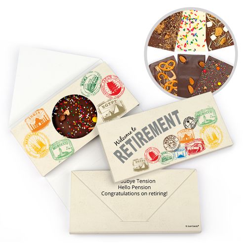 Personalized Passport Retirement Gourmet Infused Belgian Chocolate Bars (3.5oz)