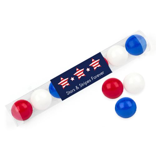 Independence Day Stars & Stripes Gumball Tube