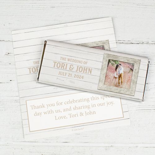 Personalized Farmhouse Framed Wedding Chocolate Bar Wrappers