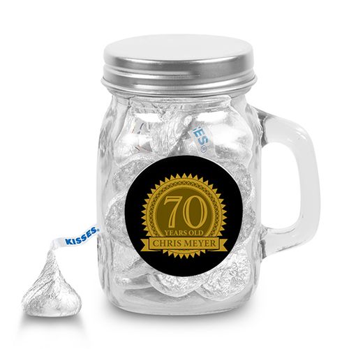 Milestones Personalized Mini Mason Mug 70th Birthday Favors (12 Pack)