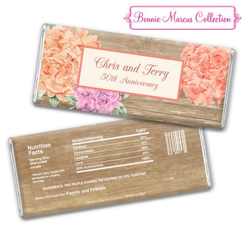 Blooming Joy Anniversary Party Favor Personalized Hershey's Bar Assembled