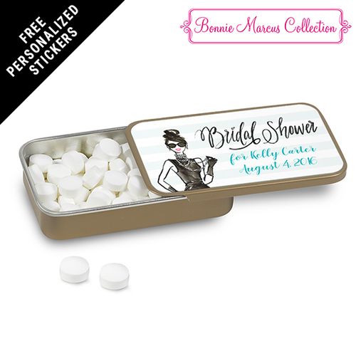 Bonnie Marcus Collection Personalized Mint Tin Bridal Shower Showered in Vogue Personalized