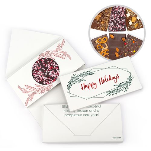 Personalized Christmas Geometric Holiday Gourmet Infused Belgian Chocolate Bars (3.5oz)