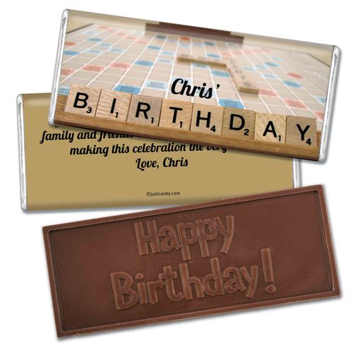 Birthday Personalized Embossed Chocolate Bar Scrabble Board Game