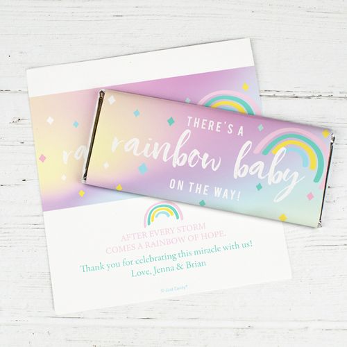 Personalized Baby Shower Rainbow Baby Chocolate Bar Wrappers