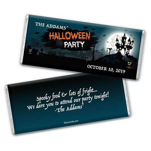 Personalized Halloween Spooky Invite Chocolate Bar & Wrapper