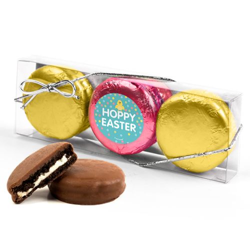 Easter Blue Dots 3PK Pink & Gold Foiled Chocolate Covered Oreo Cookies