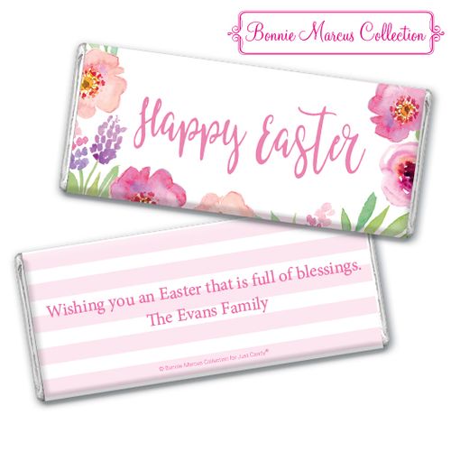 Bonnie Marcus Collection Easter Pink Flowers Chocolate Bar & Wrapper
