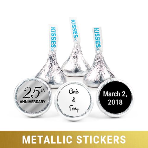 Personalized Hershey's Kisses - Metallic Anniversary 25th