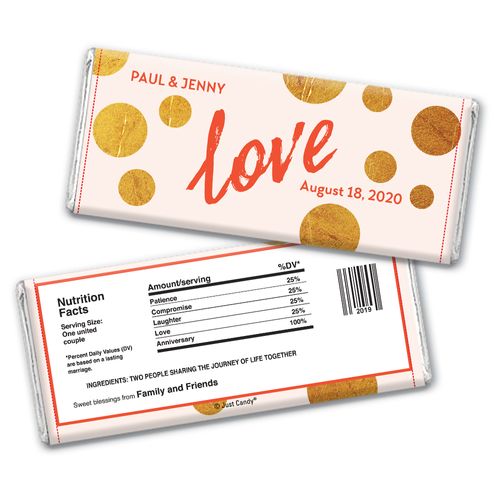 Personalized Chocolate Bar Wrappers Bubbling Love Anniversary Favors