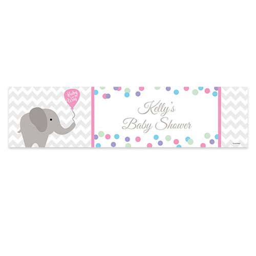 Personalized Chevron Elephant Baby Shower 5 Ft. Banner