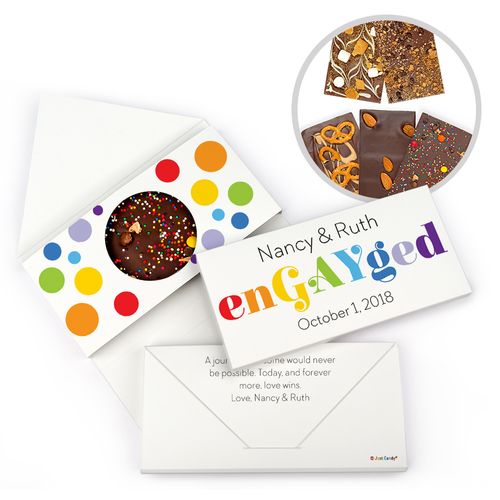 Personalized LGBT EnGAYged Engagement Gourmet Infused Belgian Chocolate Bars (3.5oz)
