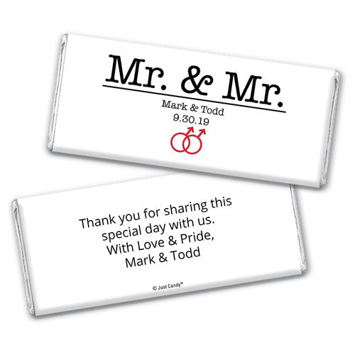 Personalized Chocolate Bar Wrappers Only - Gay Wedding Mr. & Mr.