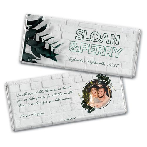 Personalized Contemporary Foliage Wedding Chocolate Bar Wrappers