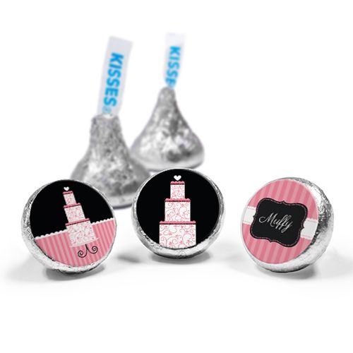 Personalized Bridal Shower Pink Cake Hershey's Kisses