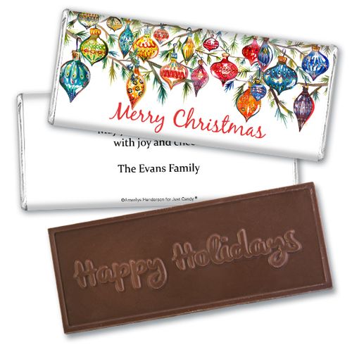 Personalized Embossed Chocolate Bar - Christmas Ornaments