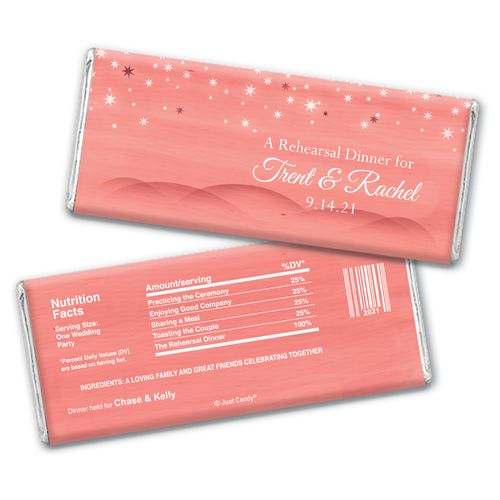 Starlit Evening Rehearsal Dinner Favor Personalized Candy Bar - Wrapper Only