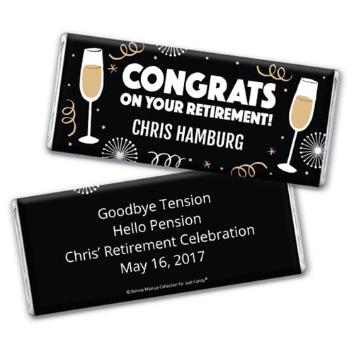 Personalized Bonnie Marcus Collection Retirement Cheers Chocolate Bar Wrapper Only