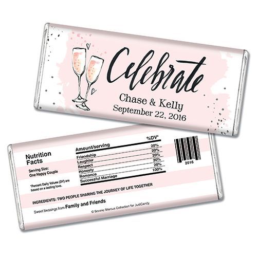 Bonnie Marcus Collection Personalized Chocolate Bar Chocolate and Wrapper The Bubbly Custom Wedding Favor