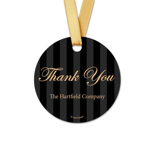 Personalized Thank You Formal Pinstripe Round Favor Gift Tags (20 Pack)