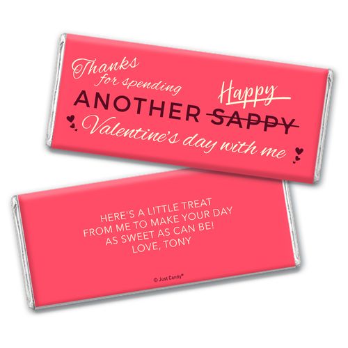 Personalized Valentine's Day Happy Sappy Valentines Hershey's Chocolate Bar & Wrapper