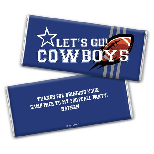 Personalized Cowboys Football Party Chocolate Bar Wrappers Only