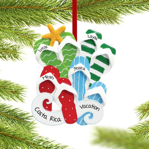 Personalized Flip Flops Family of 4