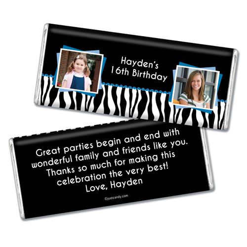 Then and Now Stripes Personalized Hershey's Bar Assembled