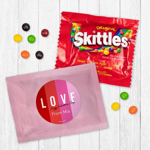 Personalized Valentine's Day Color Block Love - Skittles