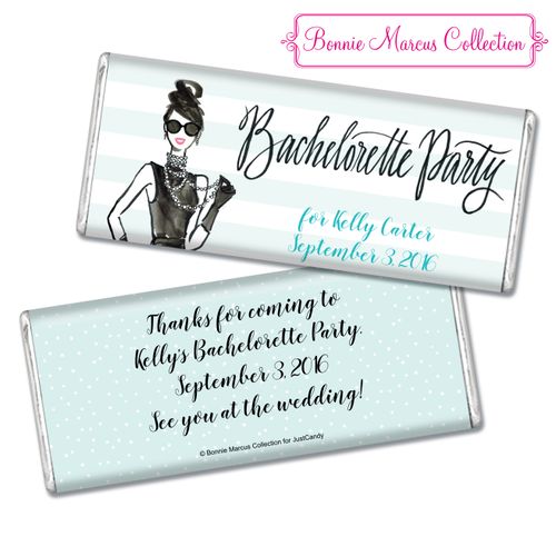 Bonnie Marcus Collection Personalized Chocolate Bar Personalized & Wrapper In Vogue Bachelorette Party Favors