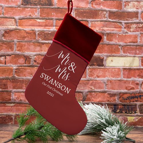 Custom Christmas Stocking Mr. & Mrs.