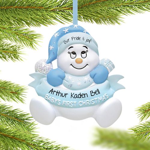 Personalized Snow Baby First Christmas Boy