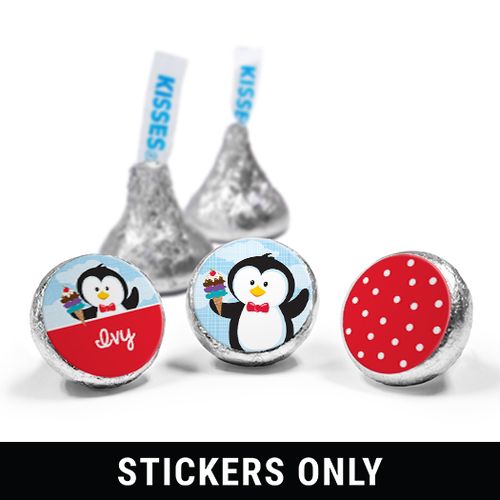 Personalized Birthday Penguin 3/4" Sticker (108 Stickers)