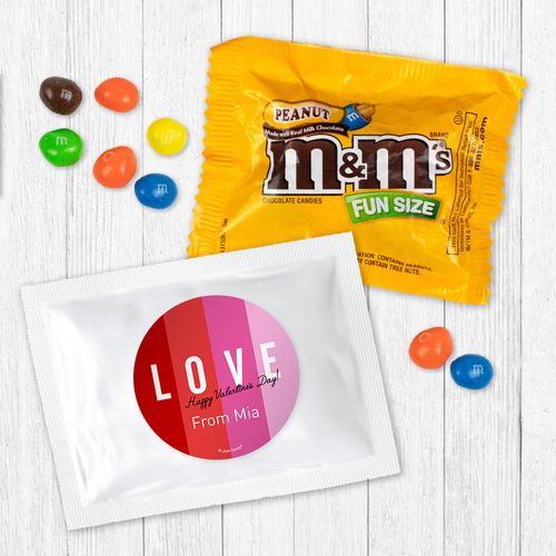 Personalized Valentine's Day Color Block Love - Peanut M&Ms