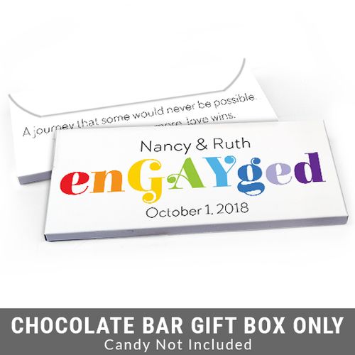 Deluxe Personalized EnGAYged Wedding Candy Bar Favor Box