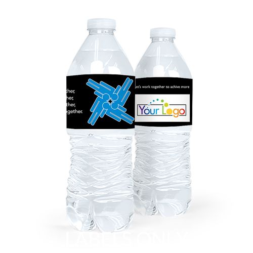 Personalized Teamwork Add Your Logo Puzzle Water Bottle Sticker Labels (5 Labels)