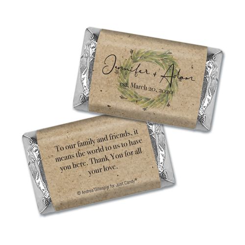 Personalized Sage Wreath Mini Wrappers Only