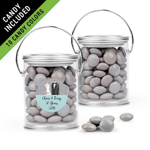 Personalized Anniversary Favor Assembled Paint Can Filled with Just Candy Milk Chocolate Minis